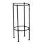 2-Tier Tempered Glass Top with Metal Black Frame Accent Table